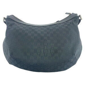 Gucci Canvas Black Leather GG Bag Crossbody Shoulder